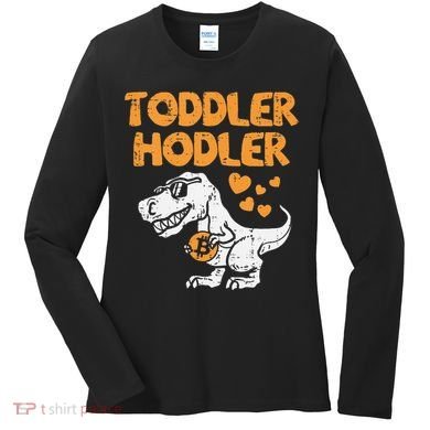 Hodler Trex Bitcoin BTC Crypto Cryptocurrency Women's Long Sleeve Shirt