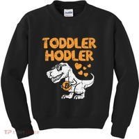 Hodler Trex Bitcoin BTC Crypto Cryptocurrency Kids Sweatshirt thumb 0