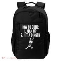 How To Bunt, Hit A Dinger Funny Baseball Player Home Run Fun Backpack thumb 0