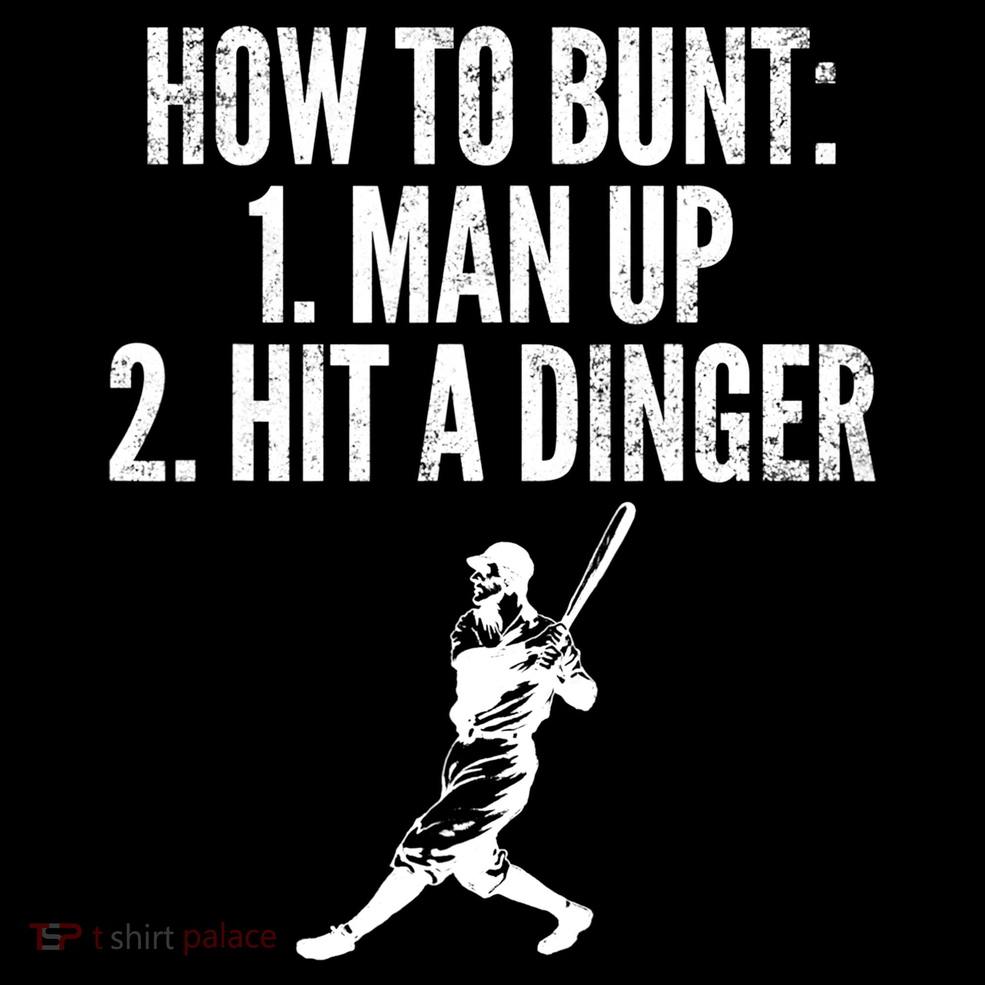How To Bunt, Hit A Dinger Funny Baseball Player Home Run Fun Bucket Hat
