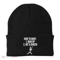 How To Bunt, Hit A Dinger Funny Baseball Player Home Run Fun Beanie thumb 0