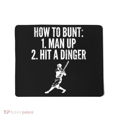 How To Bunt, Hit A Dinger Funny Baseball Player Home Run Fun Mousepad