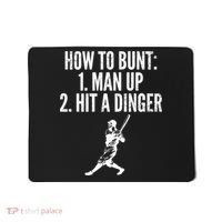 How To Bunt, Hit A Dinger Funny Baseball Player Home Run Fun Mousepad thumb 0