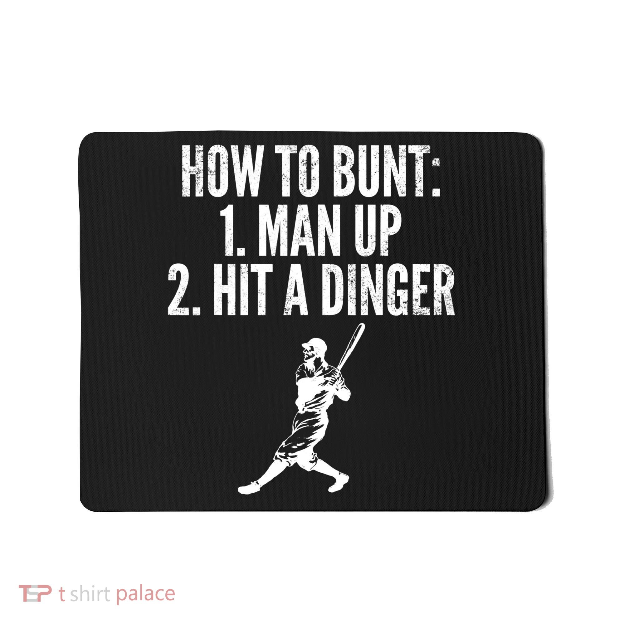 How To Bunt, Hit A Dinger Funny Baseball Player Home Run Fun Mousepad