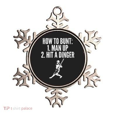How To Bunt, Hit A Dinger Funny Baseball Player Home Run Fun Ornament