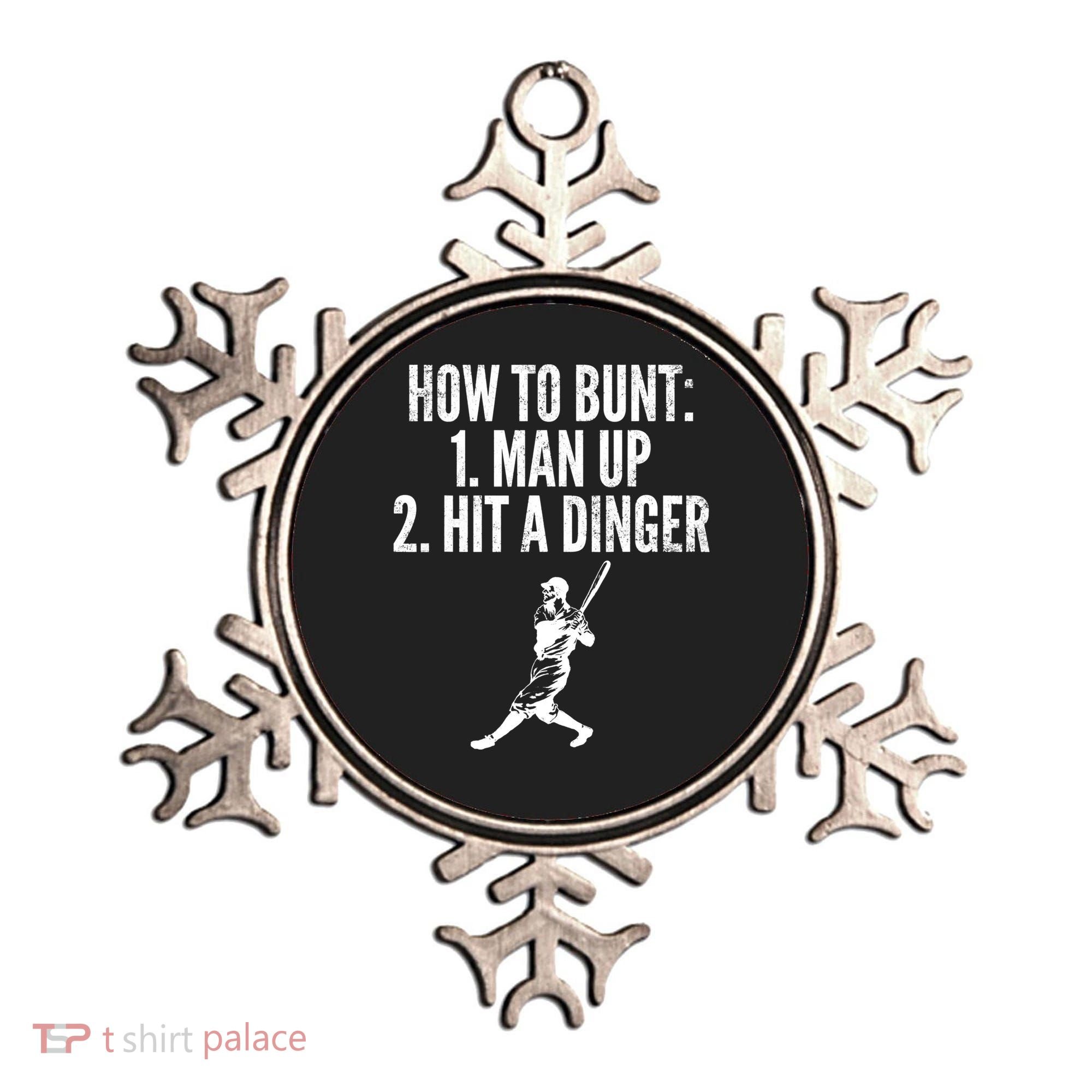 How To Bunt, Hit A Dinger Funny Baseball Player Home Run Fun Ornament