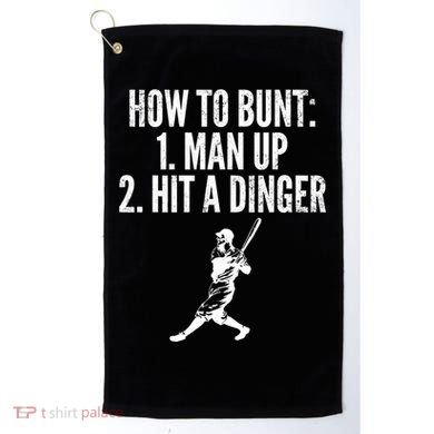 How To Bunt, Hit A Dinger Funny Baseball Player Home Run Fun Golf Towel