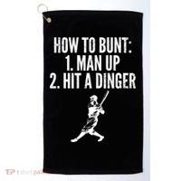 How To Bunt, Hit A Dinger Funny Baseball Player Home Run Fun Golf Towel thumb 0