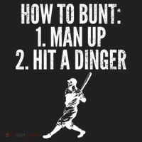 How To Bunt, Hit A Dinger Funny Baseball Player Home Run Fun Golf Towel thumb 3