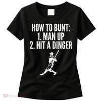 How To Bunt, Hit A Dinger Funny Baseball Player Home Run Fun Women's T-Shirt thumb 0