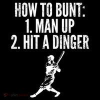How To Bunt, Hit A Dinger Funny Baseball Player Home Run Fun Women's T-Shirt thumb 6