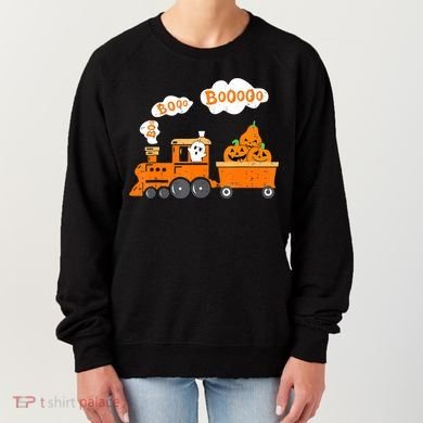Halloween Train Boo Ghost Pumpkin Toddler Boys Women's Sweatshirt