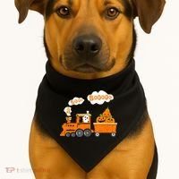Halloween Train Boo Ghost Pumpkin Toddler Boys USA-Made Doggie Bandana thumb 1
