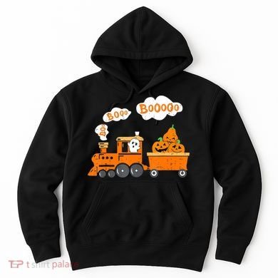 Halloween Train Boo Ghost Pumpkin Toddler Boys Hoodie