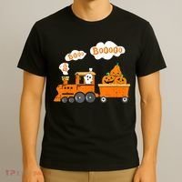 Halloween Train Boo Ghost Pumpkin Toddler Boys T-Shirt thumb 3