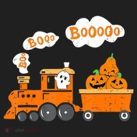 Halloween Train Boo Ghost Pumpkin Toddler Boys Beanie thumb 2
