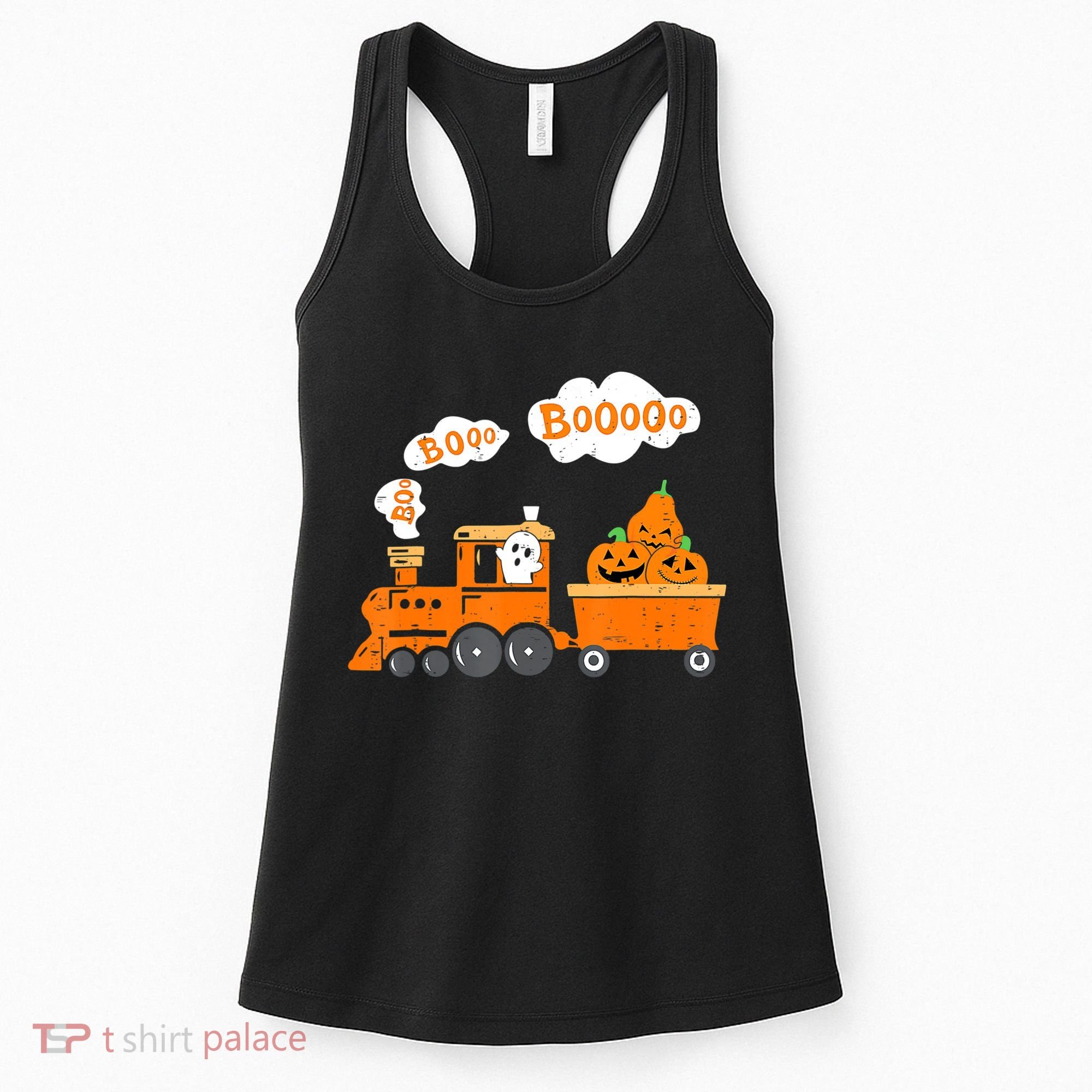 Halloween Train Boo Ghost Pumpkin Toddler Boys Women's Tank Top
