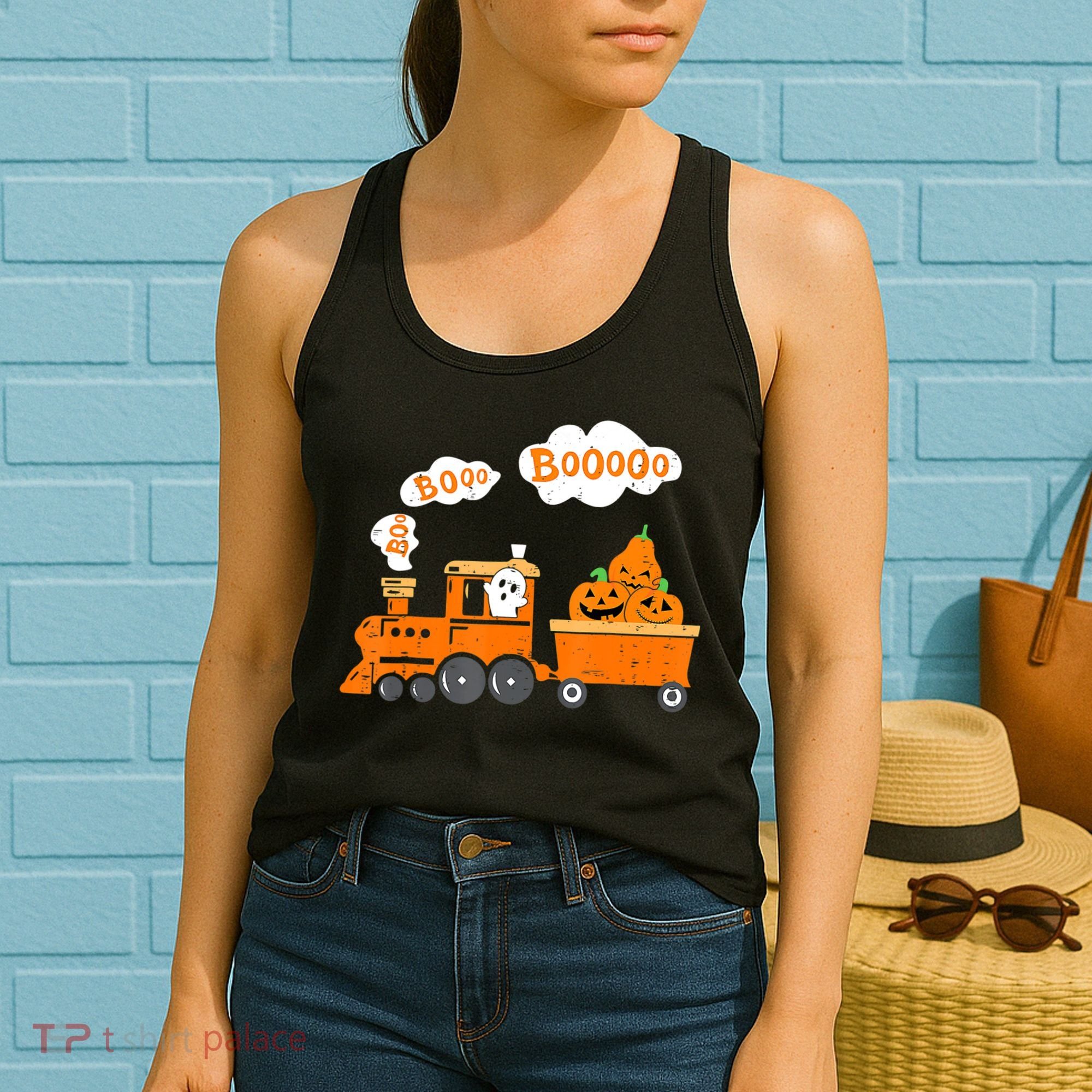 Halloween Train Boo Ghost Pumpkin Toddler Boys Women's Tank Top
