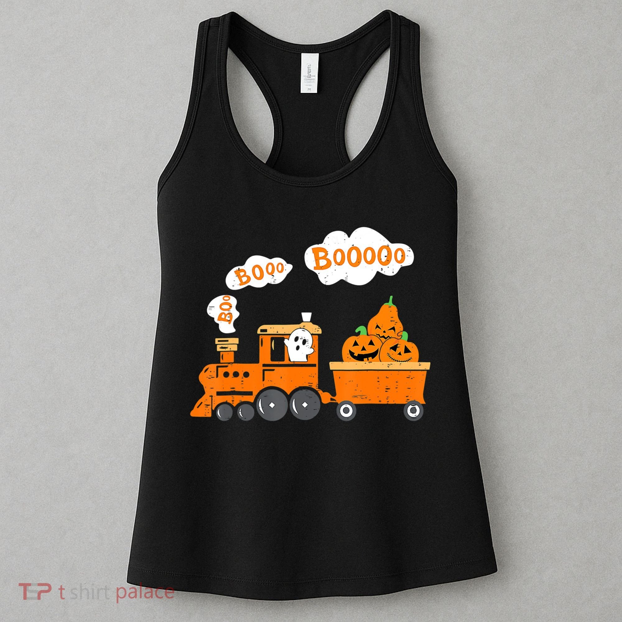 Halloween Train Boo Ghost Pumpkin Toddler Boys Women's Tank Top