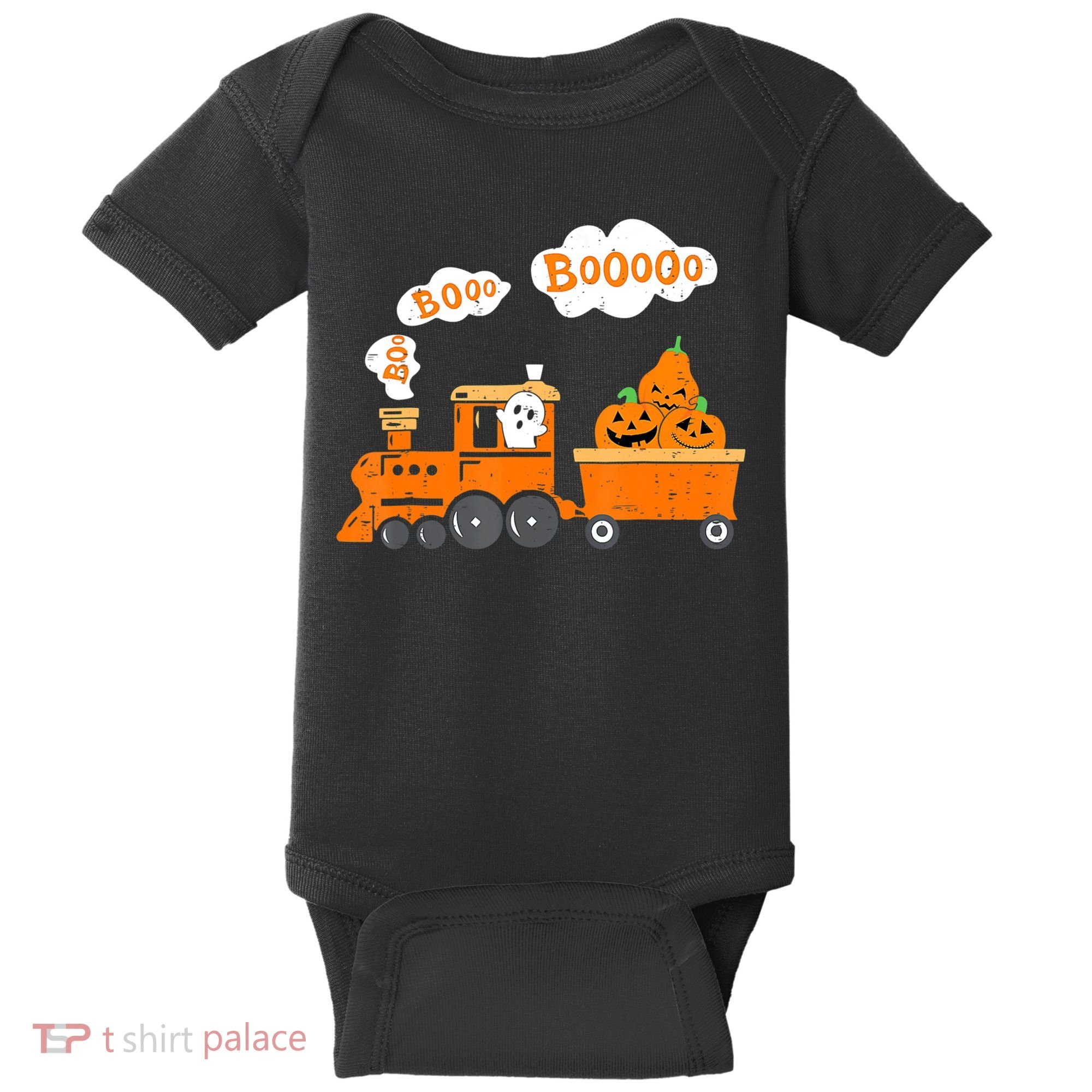 Halloween Train Boo Ghost Pumpkin Toddler Boys Baby Bodysuit