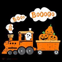 Halloween Train Boo Ghost Pumpkin Toddler Boys Toddler Hoodie thumb 2