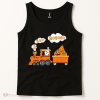 Halloween Train Boo Ghost Pumpkin Toddler Boys Tank Top thumb 2