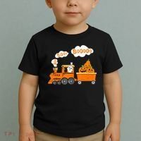 Halloween Train Boo Ghost Pumpkin Toddler Boys Toddler T-Shirt thumb 2