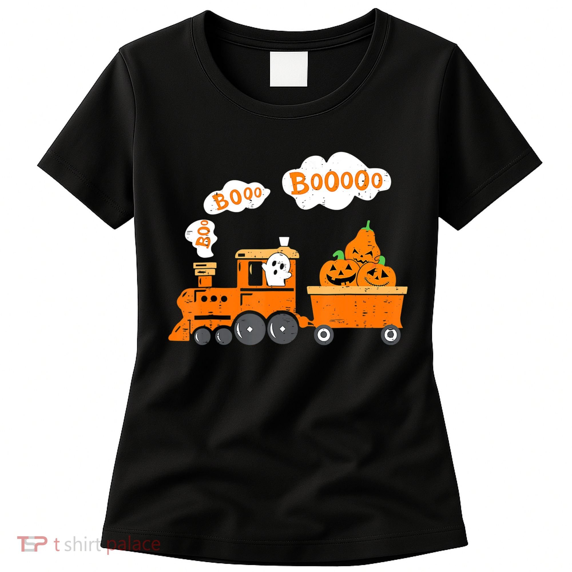 Halloween Train Boo Ghost Pumpkin Toddler Boys Women's T-Shirt