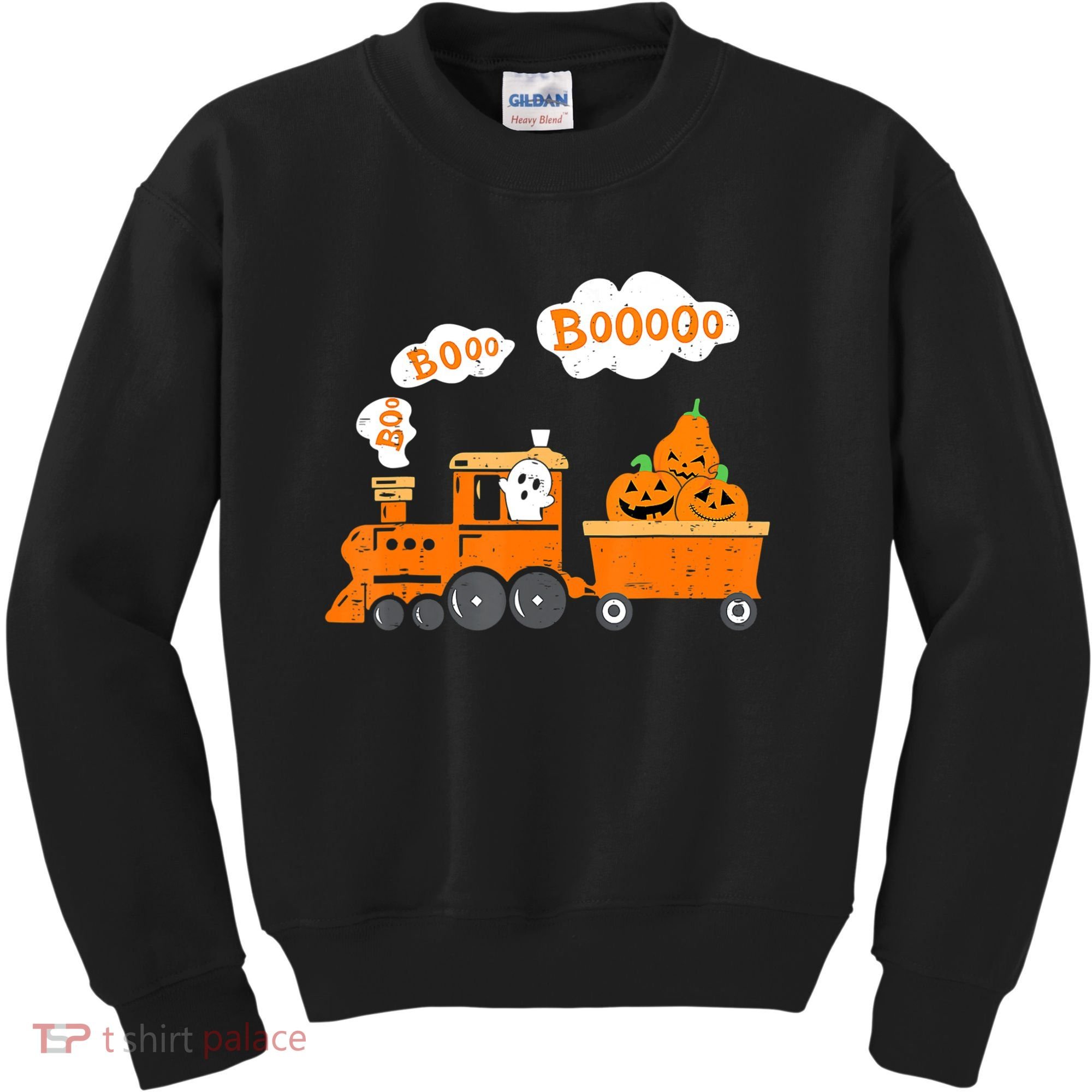 Halloween Train Boo Ghost Pumpkin Toddler Boys Kids Sweatshirt