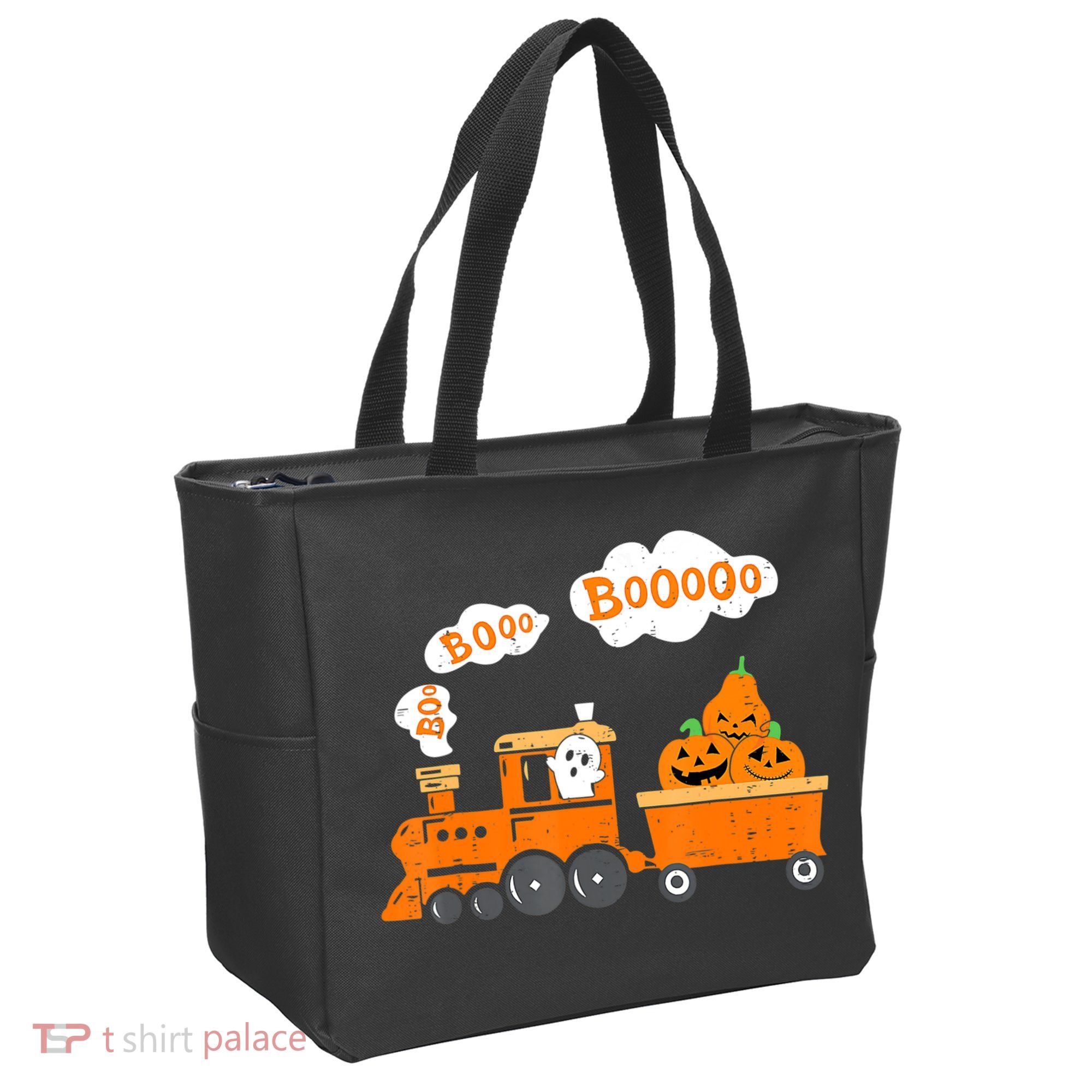 Halloween Train Boo Ghost Pumpkin Toddler Boys Tote Bag