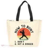 How To Bunt DonT Hit A Dinger Baseball Player Tote Bag thumb 0