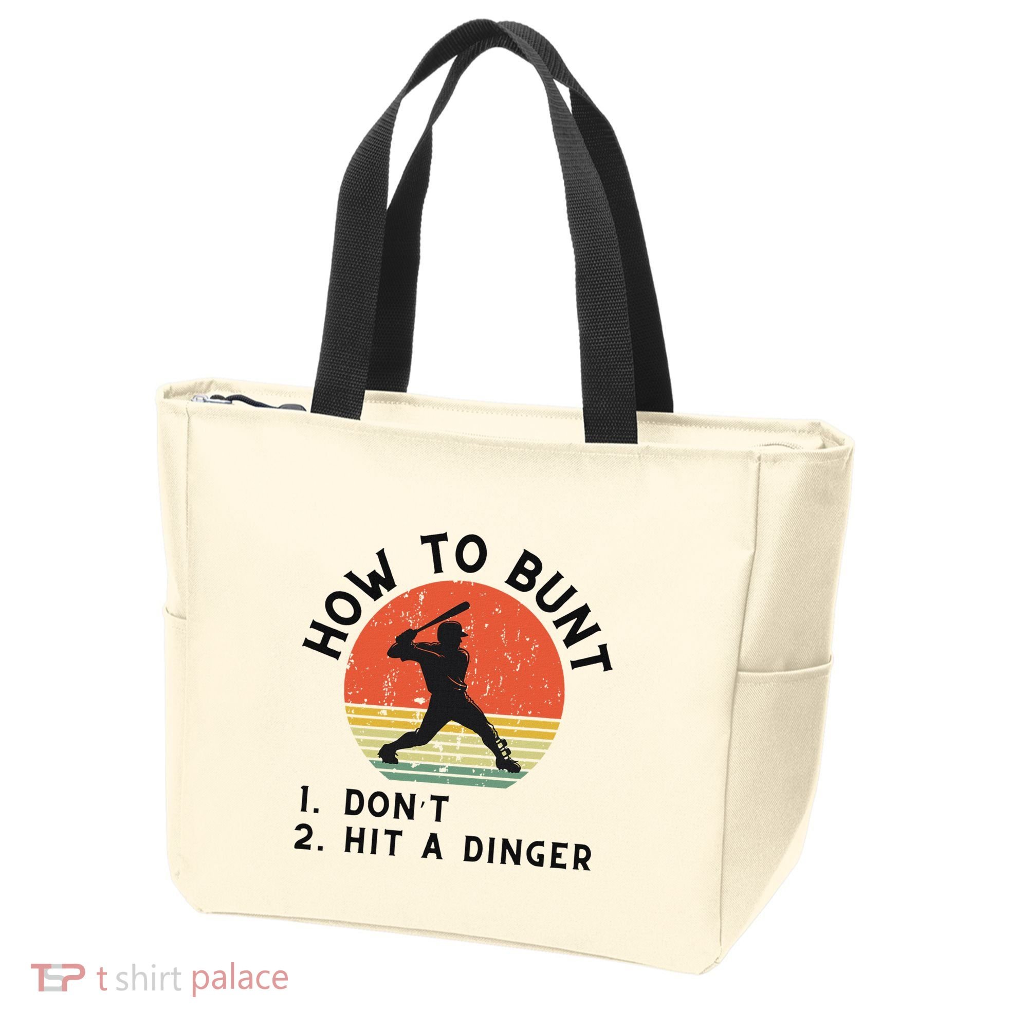 How To Bunt DonT Hit A Dinger Baseball Player Tote Bag