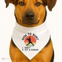 How To Bunt DonT Hit A Dinger Baseball Player USA-Made Doggie Bandana thumb 1