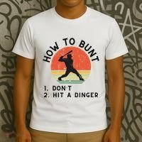 How To Bunt DonT Hit A Dinger Baseball Player T-Shirt thumb 3