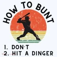 How To Bunt DonT Hit A Dinger Baseball Player Bucket Hat thumb 4