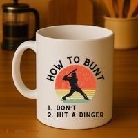 How To Bunt DonT Hit A Dinger Baseball Player Coffee Mug thumb 4