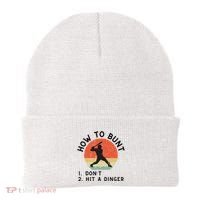 How To Bunt DonT Hit A Dinger Baseball Player Beanie thumb 0