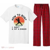 How To Bunt DonT Hit A Dinger Baseball Player Pajama Set thumb 0