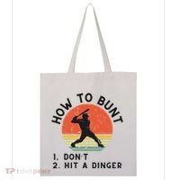 How To Bunt DonT Hit A Dinger Baseball Player Tote Bag thumb 0