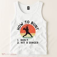 How To Bunt DonT Hit A Dinger Baseball Player Tank Top thumb 2
