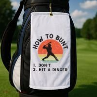 How To Bunt DonT Hit A Dinger Baseball Player Golf Towel thumb 2