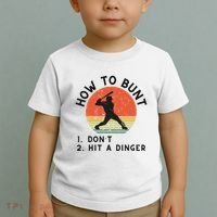How To Bunt DonT Hit A Dinger Baseball Player Toddler T-Shirt thumb 2