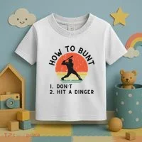 How To Bunt DonT Hit A Dinger Baseball Player Toddler T-Shirt thumb 3