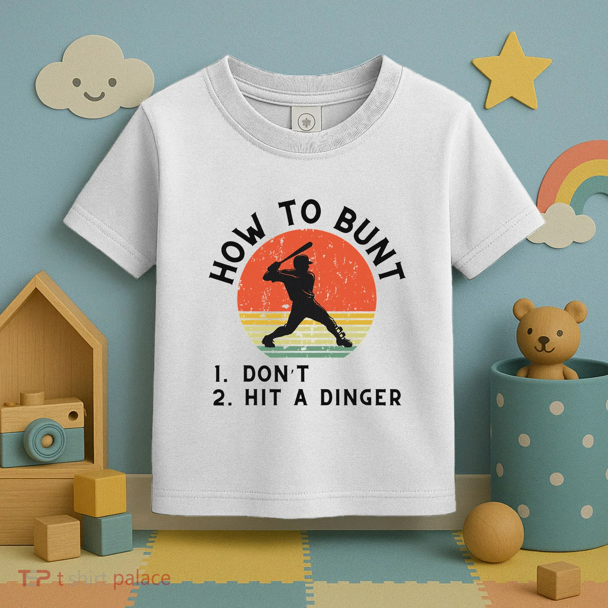 How To Bunt DonT Hit A Dinger Baseball Player Toddler T-Shirt