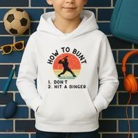 How To Bunt DonT Hit A Dinger Baseball Player Kids Hoodie thumb 2