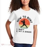 How To Bunt DonT Hit A Dinger Baseball Player Kids T-Shirt thumb 2