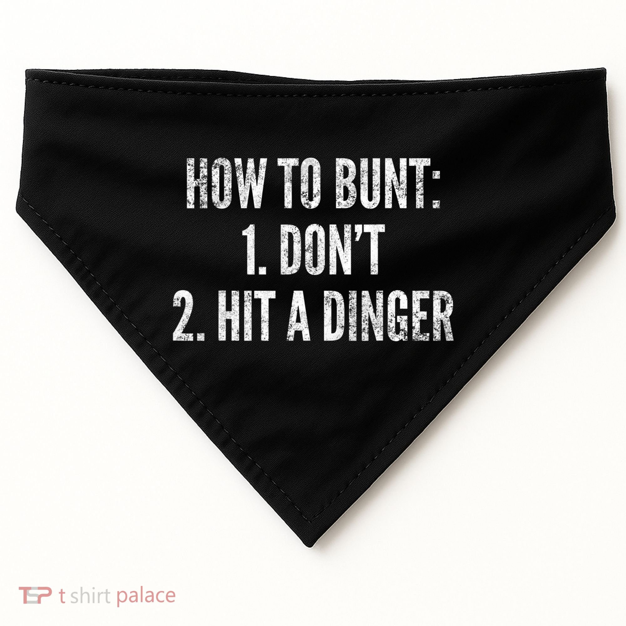 How To Bunt Hit A Dinger Funny Baseball Player Home Run Fun Cute Gift USA-Made Doggie Bandana