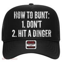 How To Bunt Hit A Dinger Funny Baseball Player Home Run Fun Cute Gift Hat thumb 0