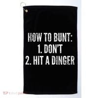 How To Bunt Hit A Dinger Funny Baseball Player Home Run Fun Cute Gift Golf Towel thumb 0
