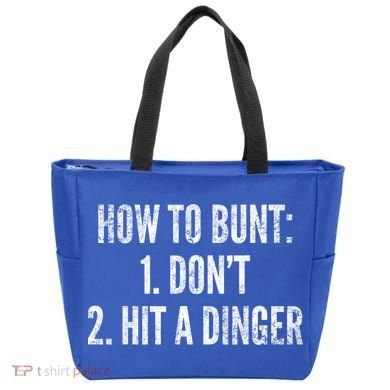 How To Bunt Hit A Dinger Funny Baseball Player Home Run Fun Cute Gift Tote Bag